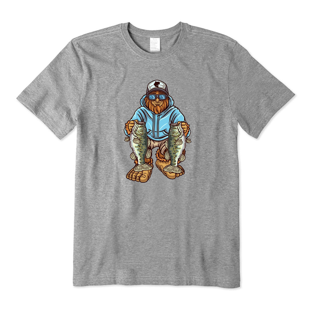 Bigfoot Catches Two Fish T-Shirt