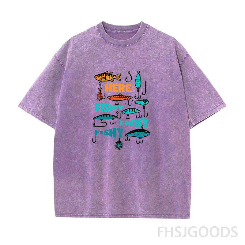 Fish Unisex Distressed T-Shirt