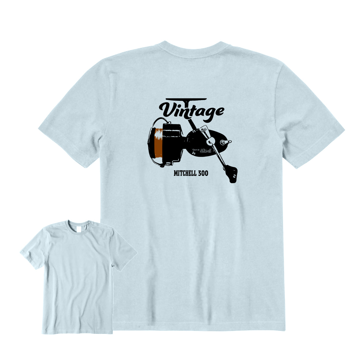 Vintage Mitchell 300 Fishing Reel Back Graphic T-Shirt