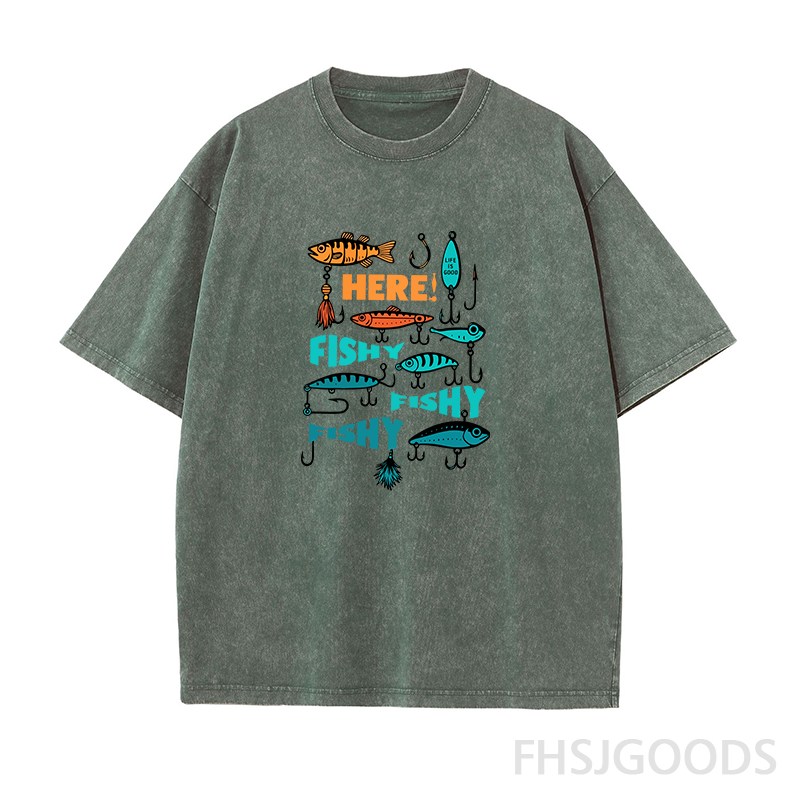 Fish Unisex Distressed T-Shirt
