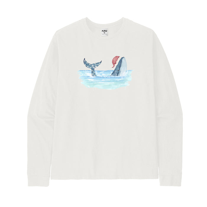 Christmas Whale long Sleeve T-Shirt