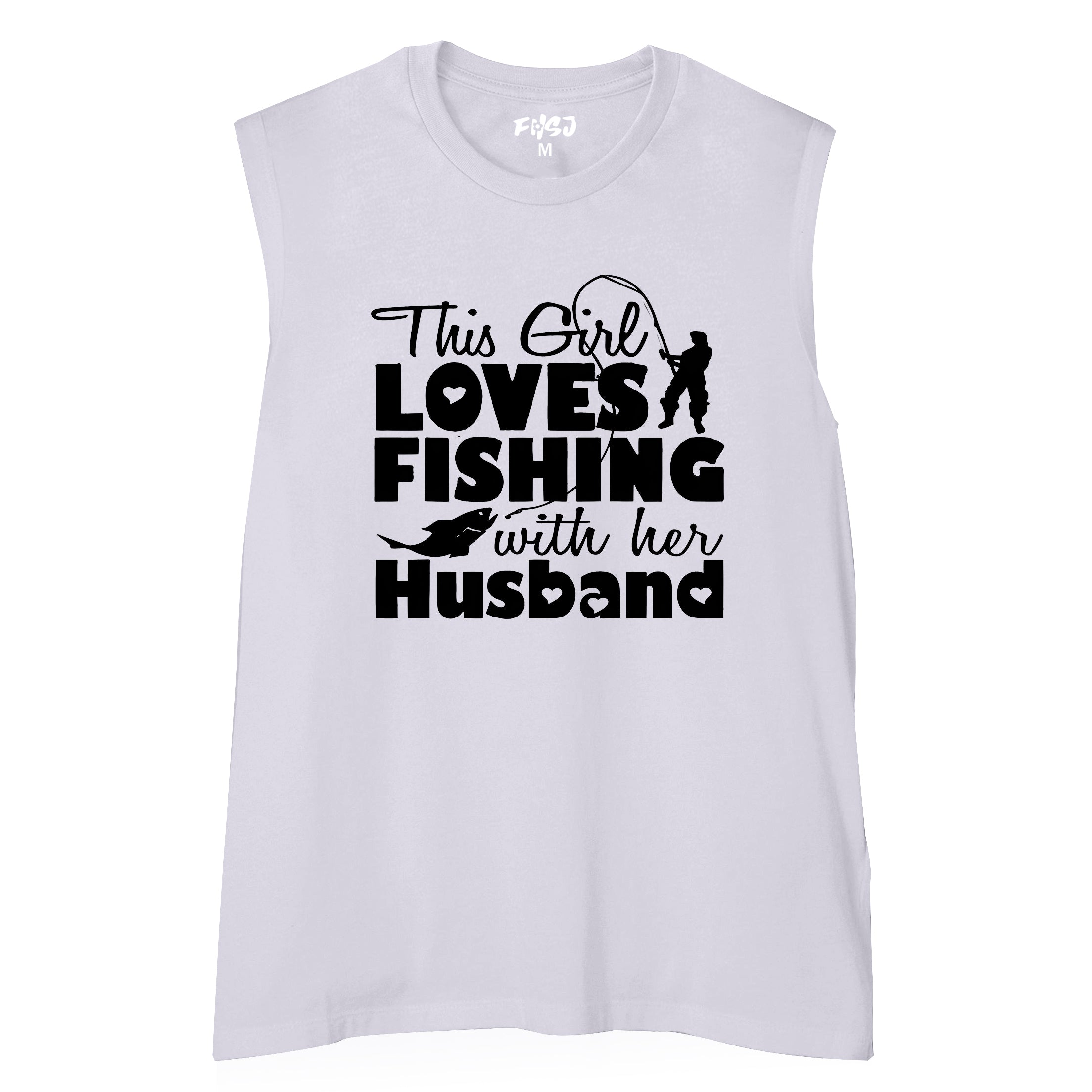 WOMEN this girl love fishing with husband Tank Top