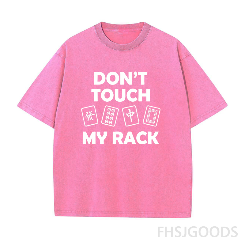 Don't Touch My Rack Mahjong Unisex Distressed T-Shirt