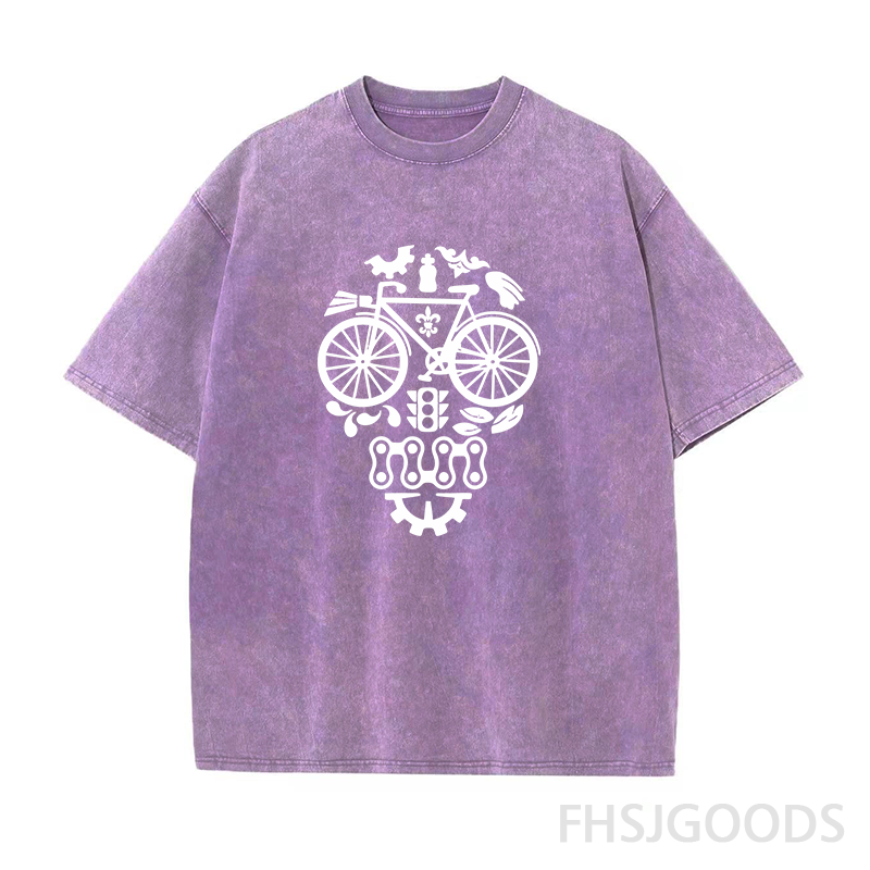 Skull Bike Unisex Distressed T-Shirt