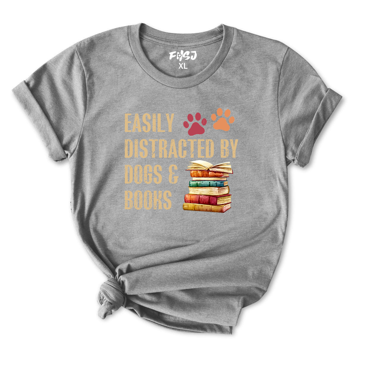 Easily Distracted By Dogs & Books T-Shirt for Women