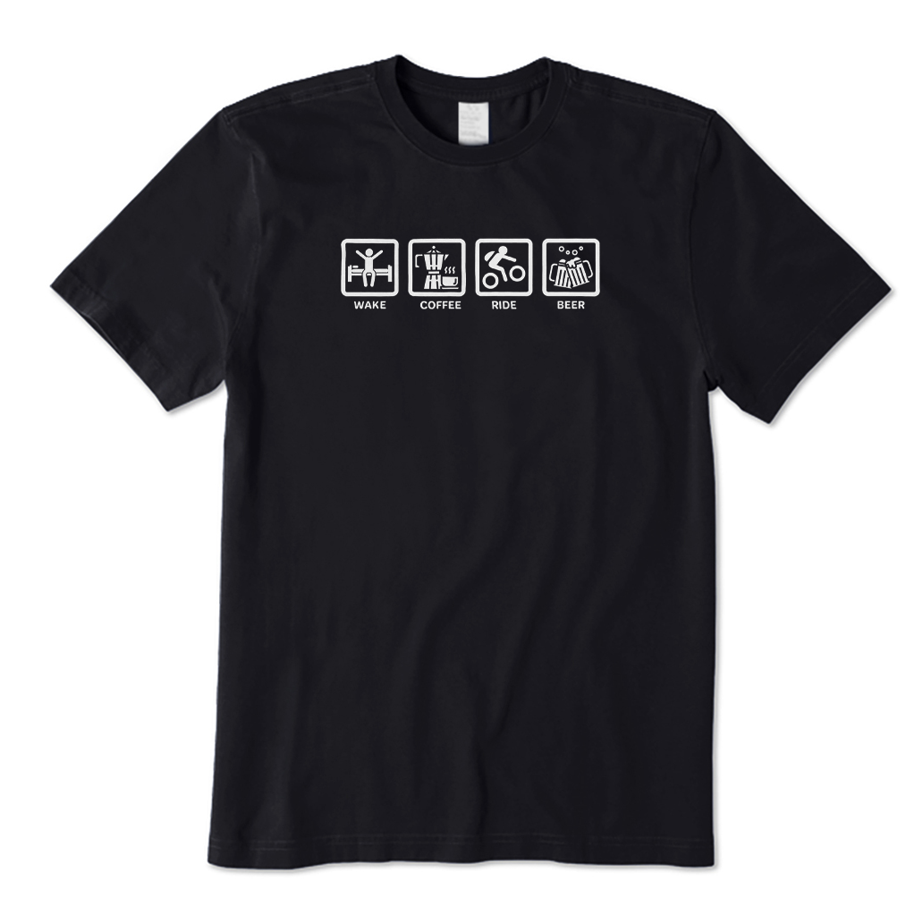 Wake Coffee Ride Beer T-Shirt