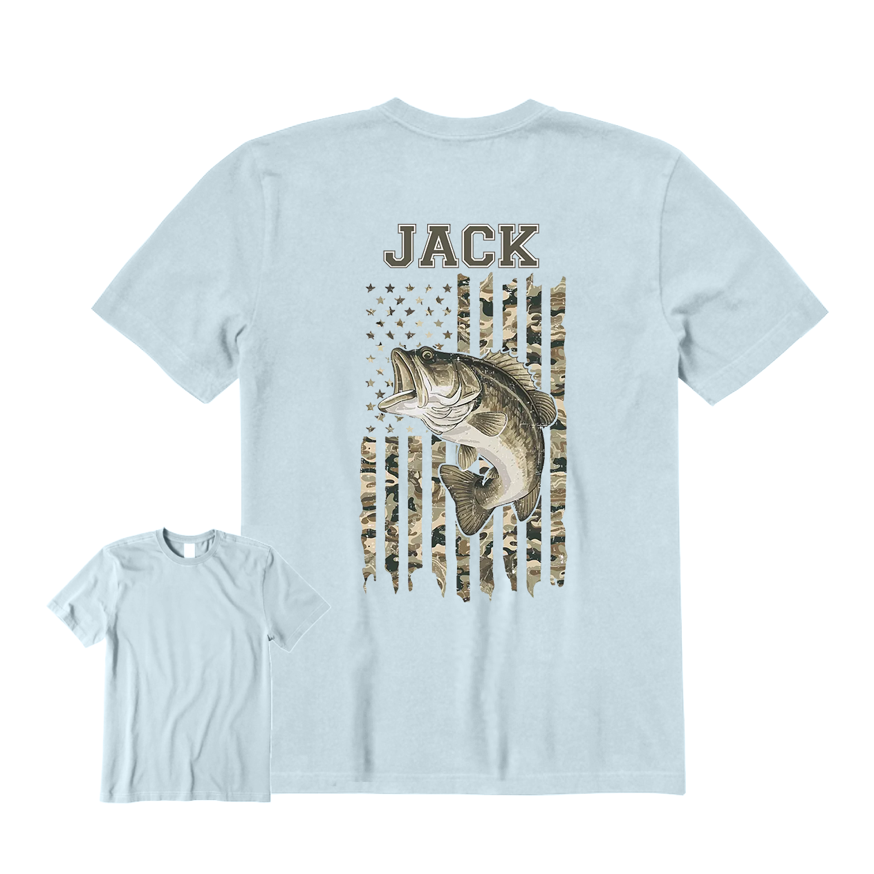 Bass Fish Flag Back Graphic T-Shirt