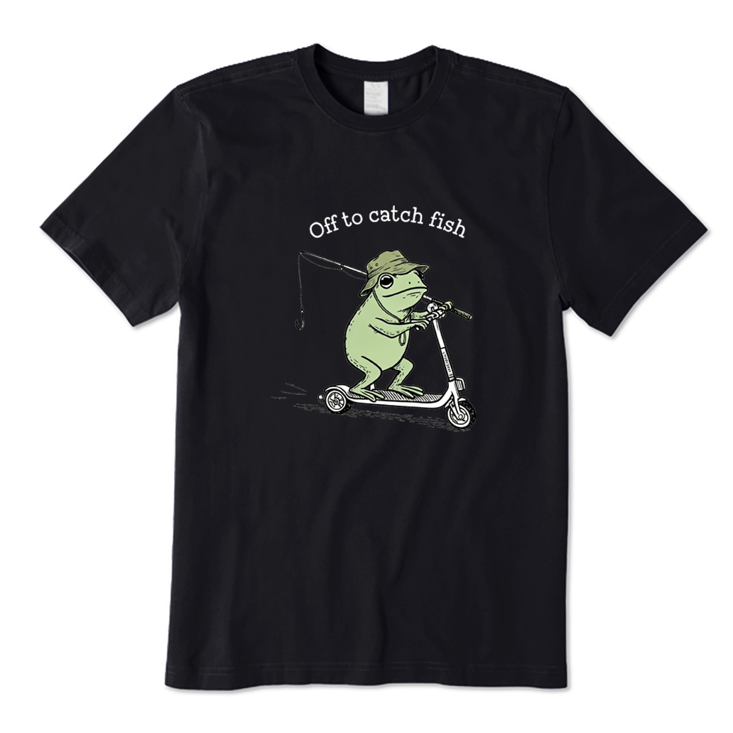Off To Catch Fish Frog T-shirt