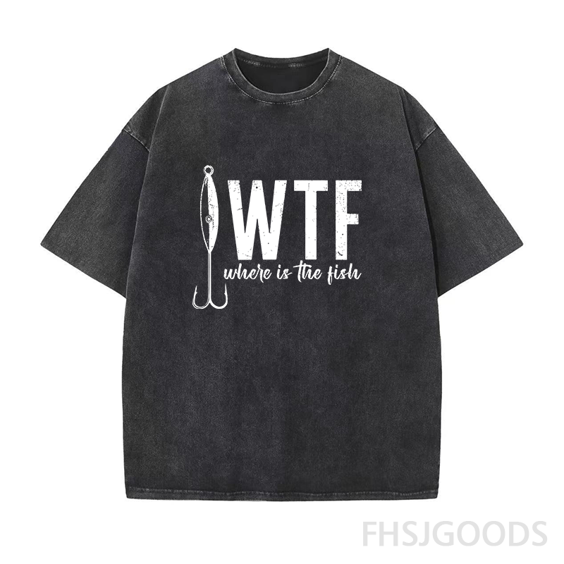 WTF Where's The Fish Unisex Distressed T-Shirt