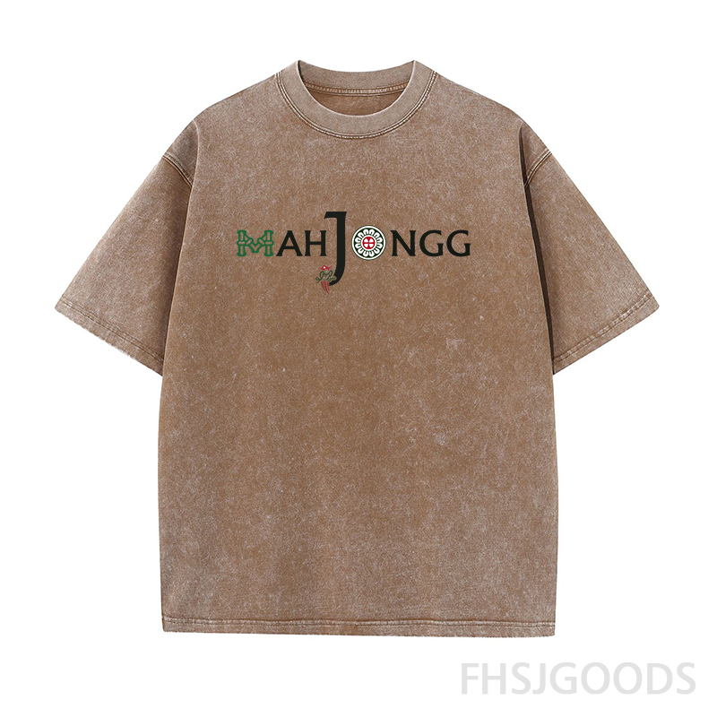Mahjongg Themed Letter Unisex Distressed T-Shirt