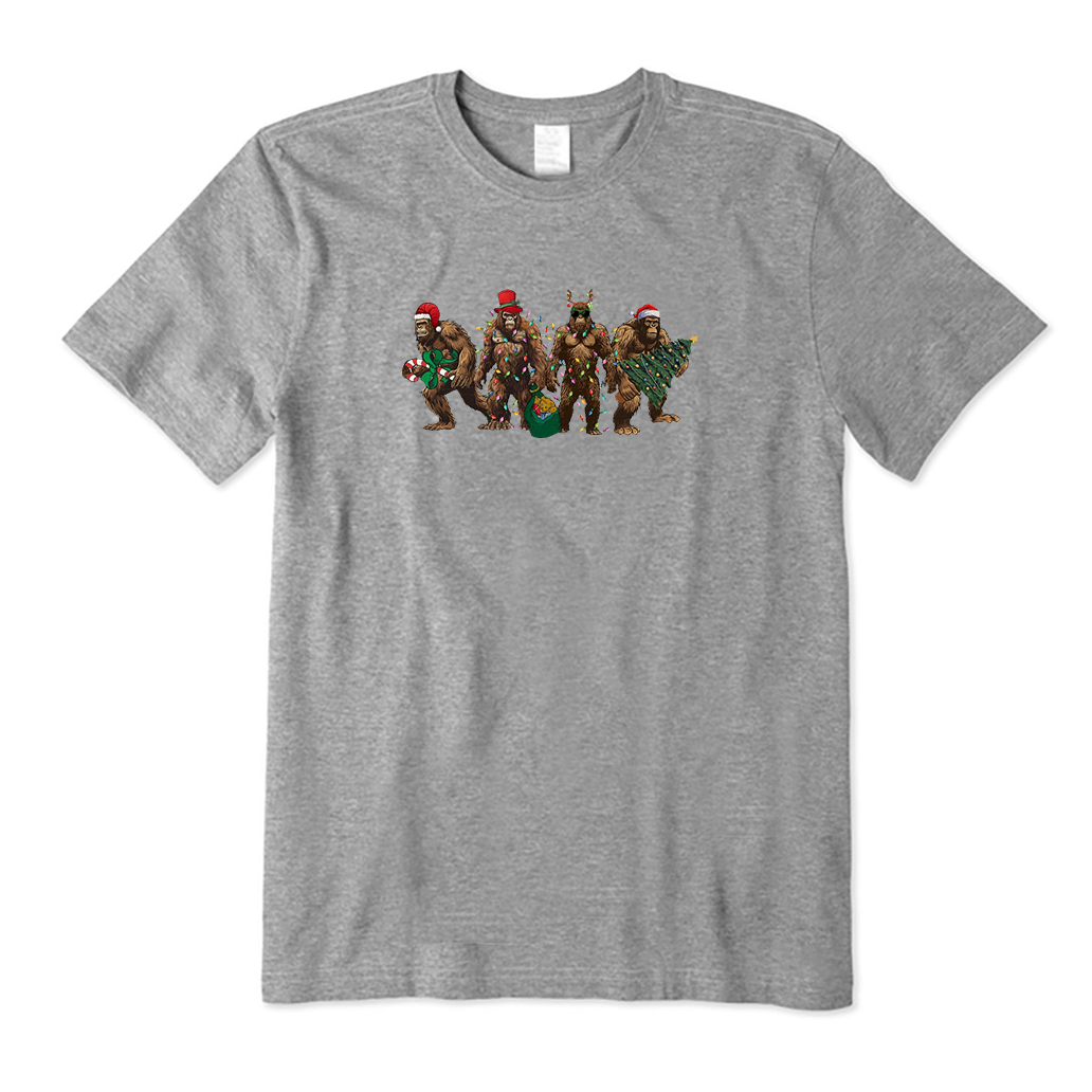 Bigfoot Santa Christmas Lights T-Shirt