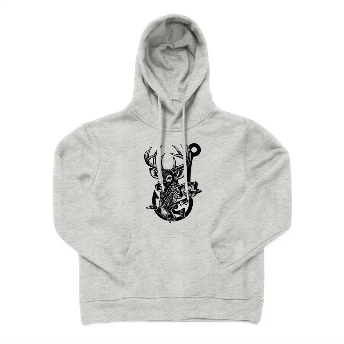 Deer Duck Fish Hook Hoodie