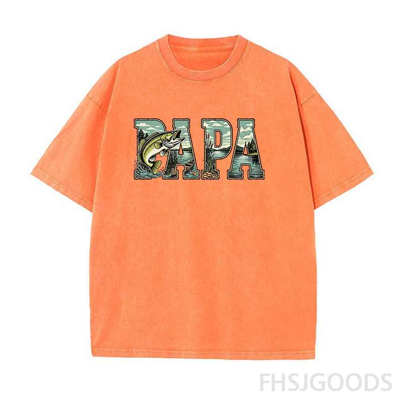Papa Fishing Unisex Distressed T-Shirt