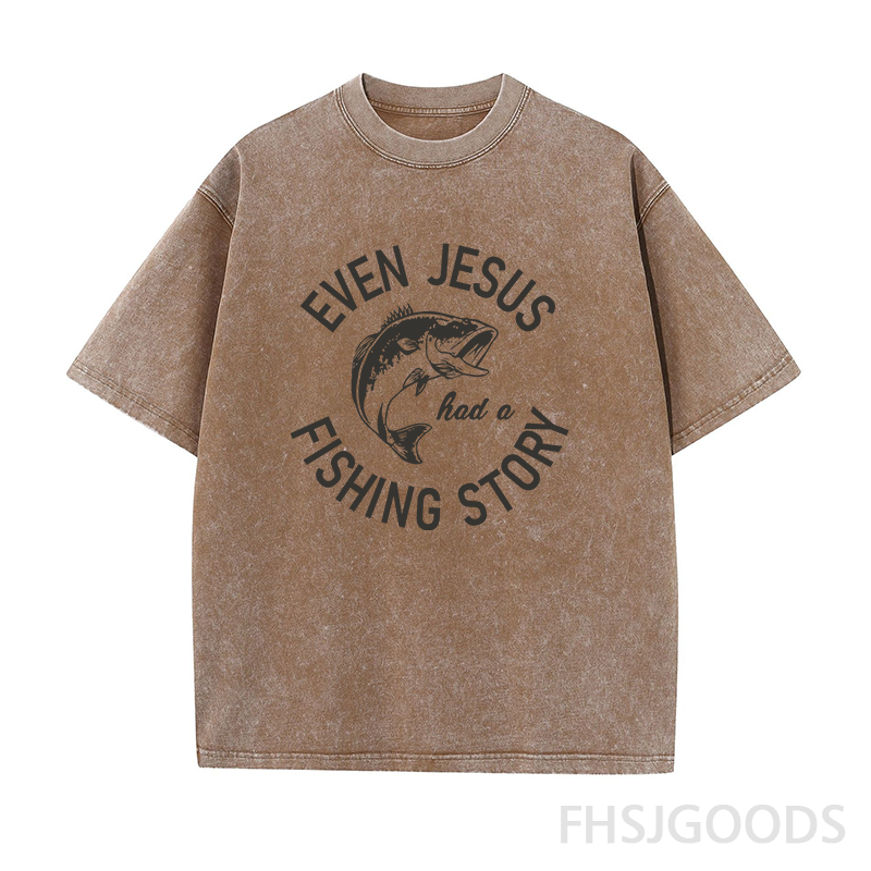 Even Jesus Had A Fishing Story Unisex Distressed T-Shirt