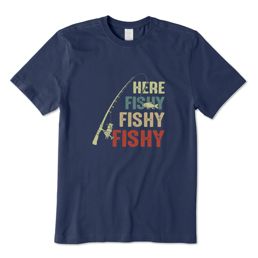 Vintage Fishing Rod Here Fishy Fishy T-shirt