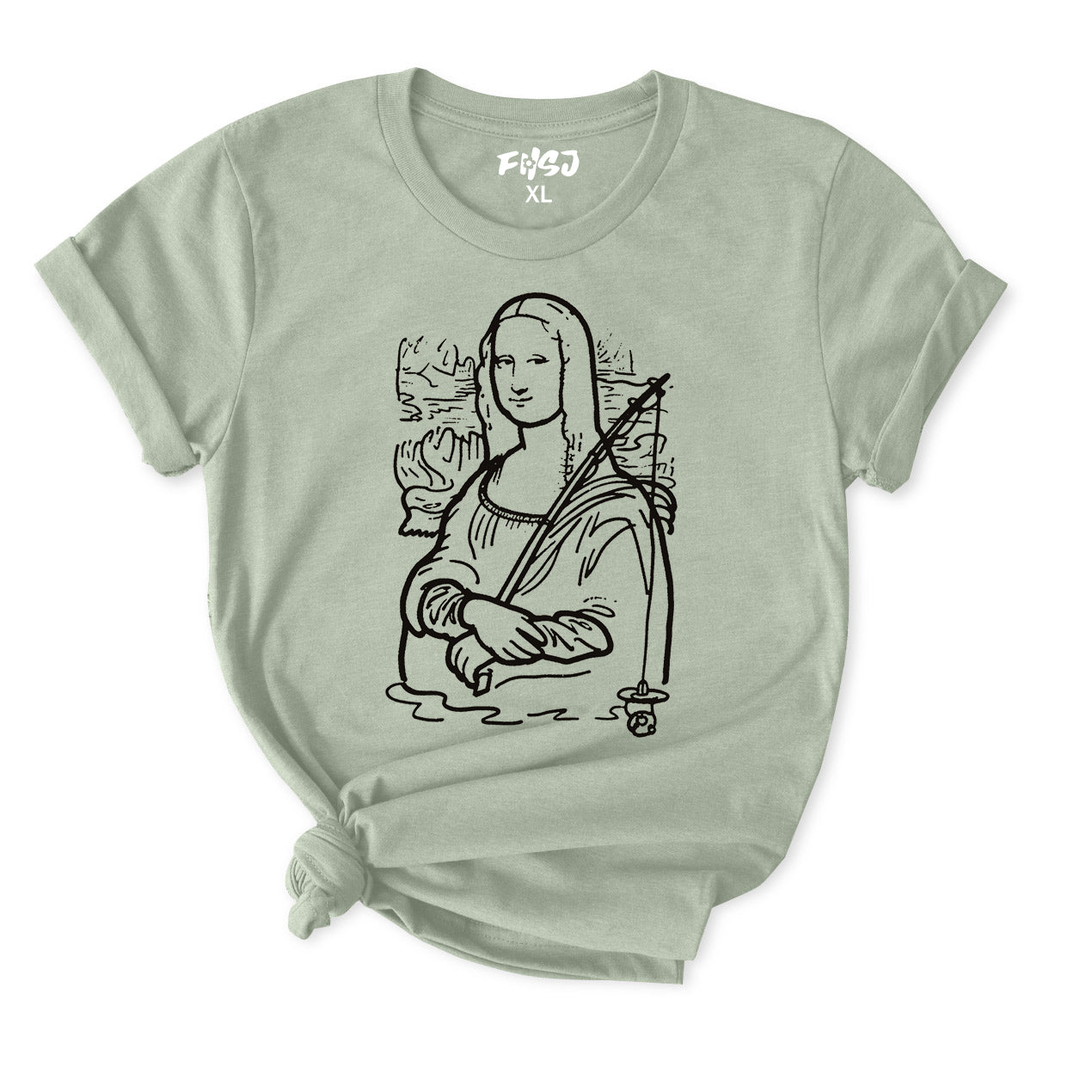 Mona Lisa Fishing T-Shirt for Women