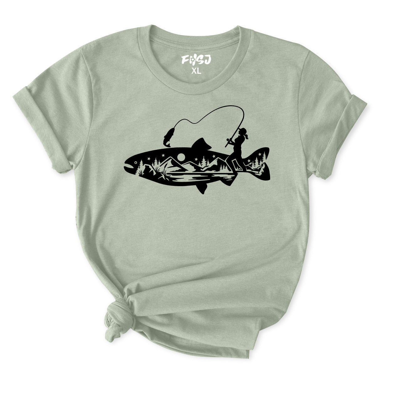 Salmon fishing woman T-Shirt for Women