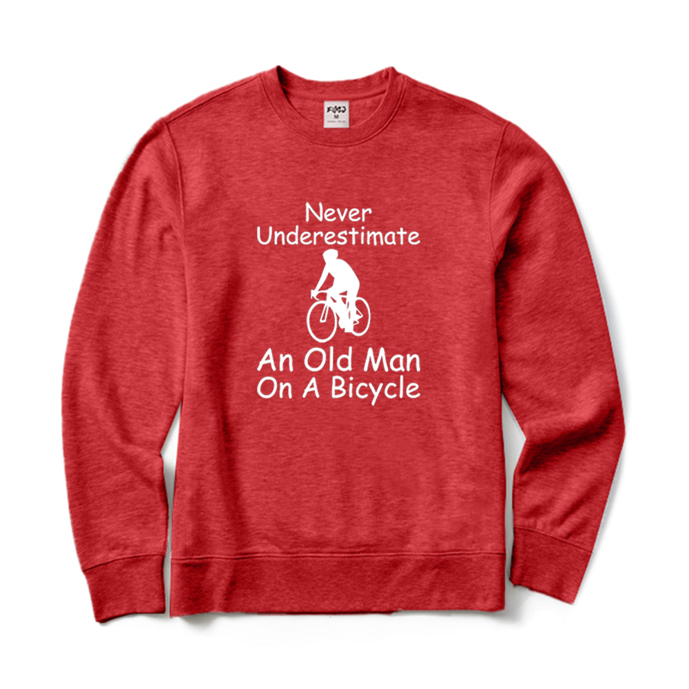 Cycling Lover Never Underestimate An Old Man On A Bicycle Crewneck Sweatshirt