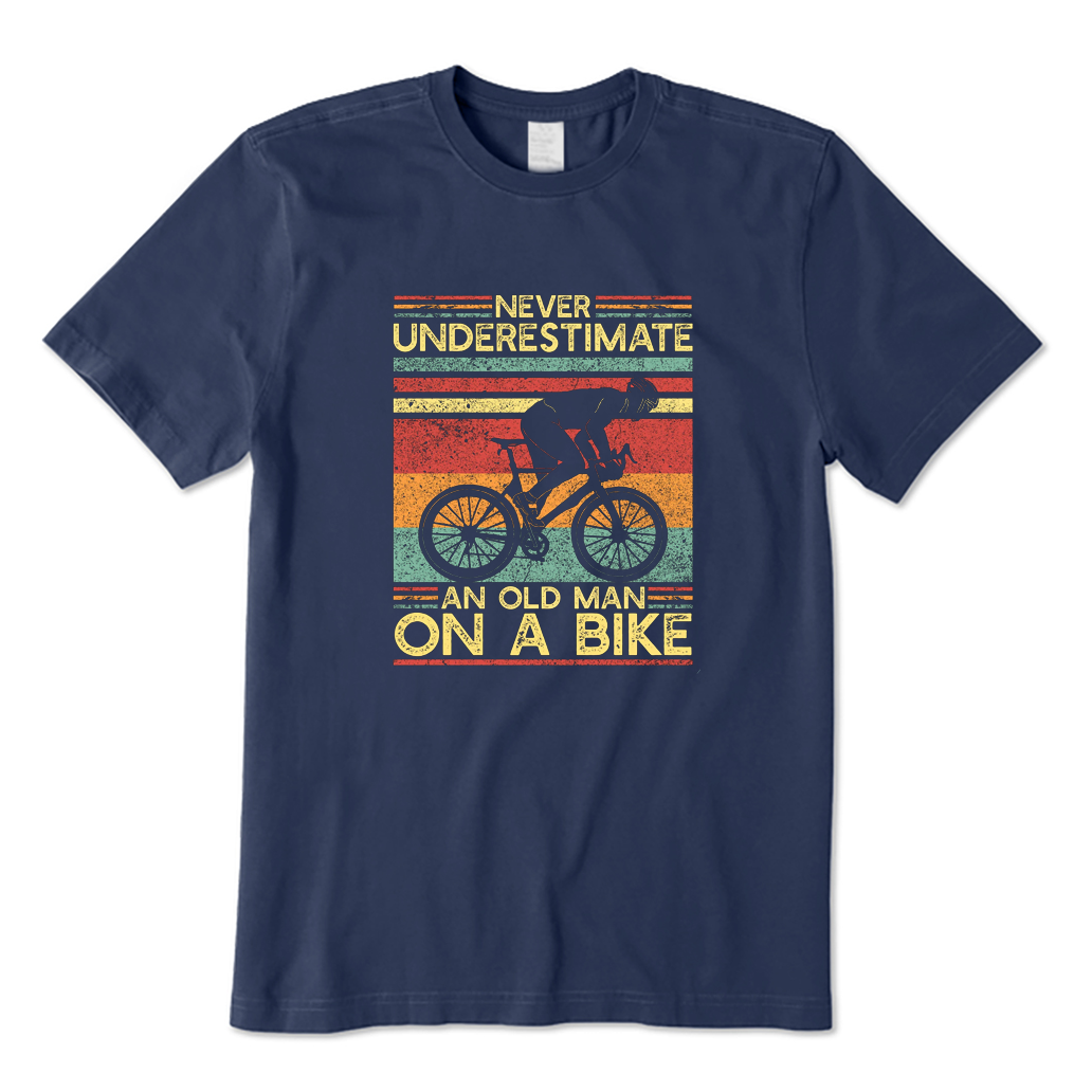 Never Underestimate An Old Man on A Bike T-shirt
