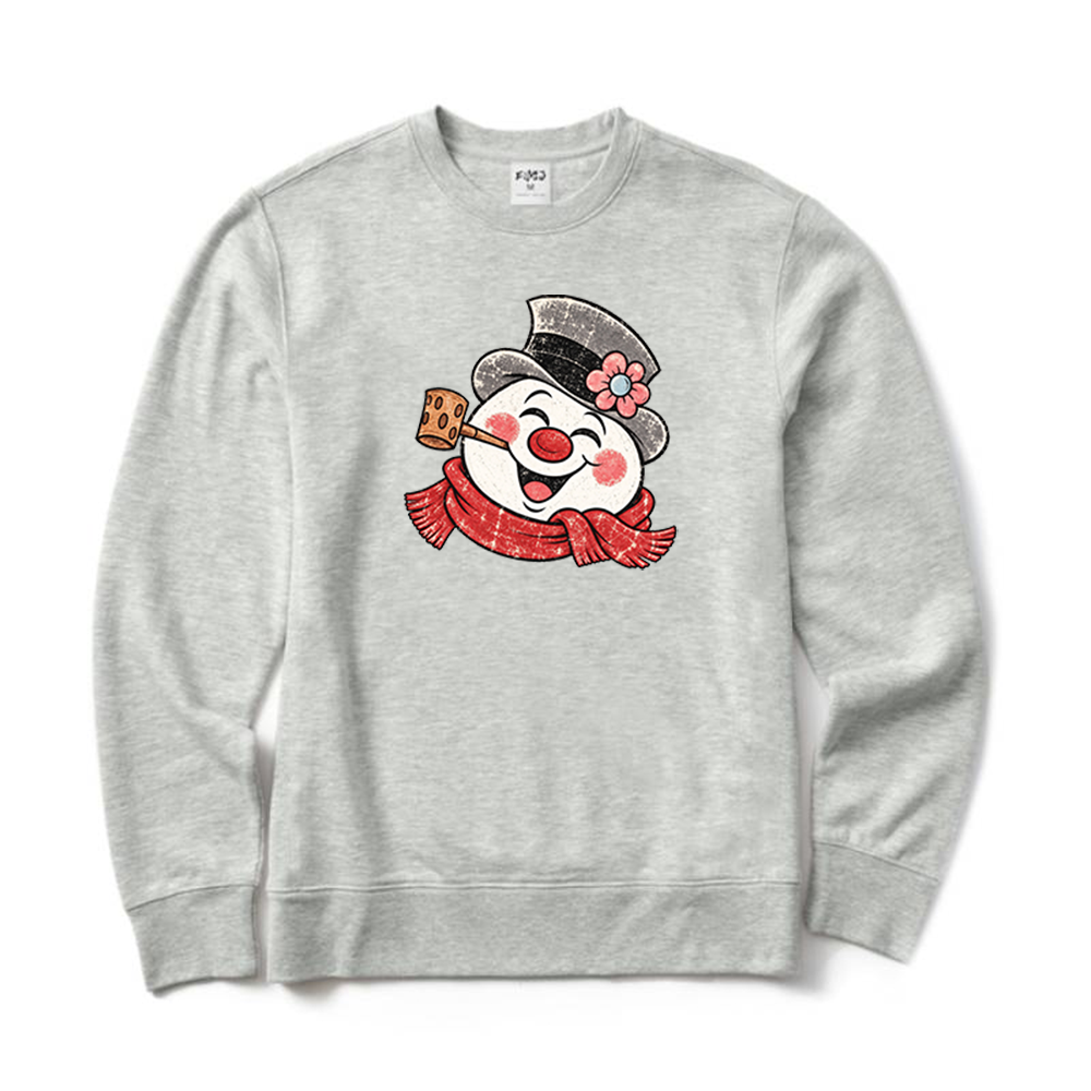 Retro Happy Snowman Christmas Crewneck Sweatshirt