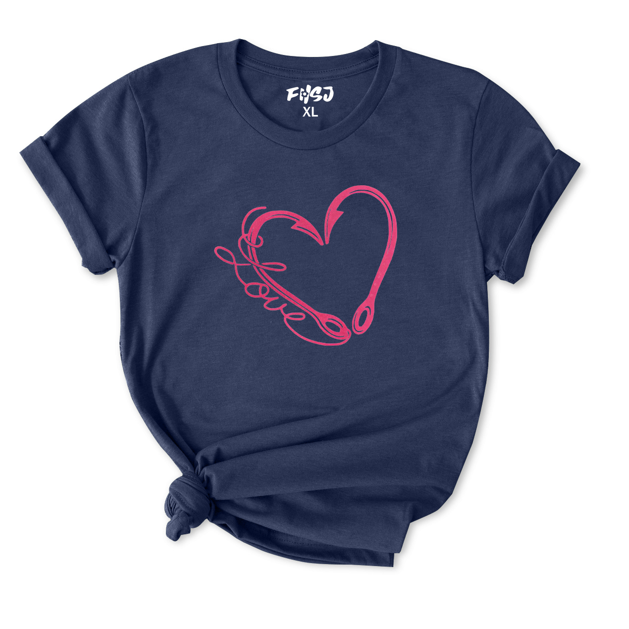 Fishing Love Heart T-Shirt for Women