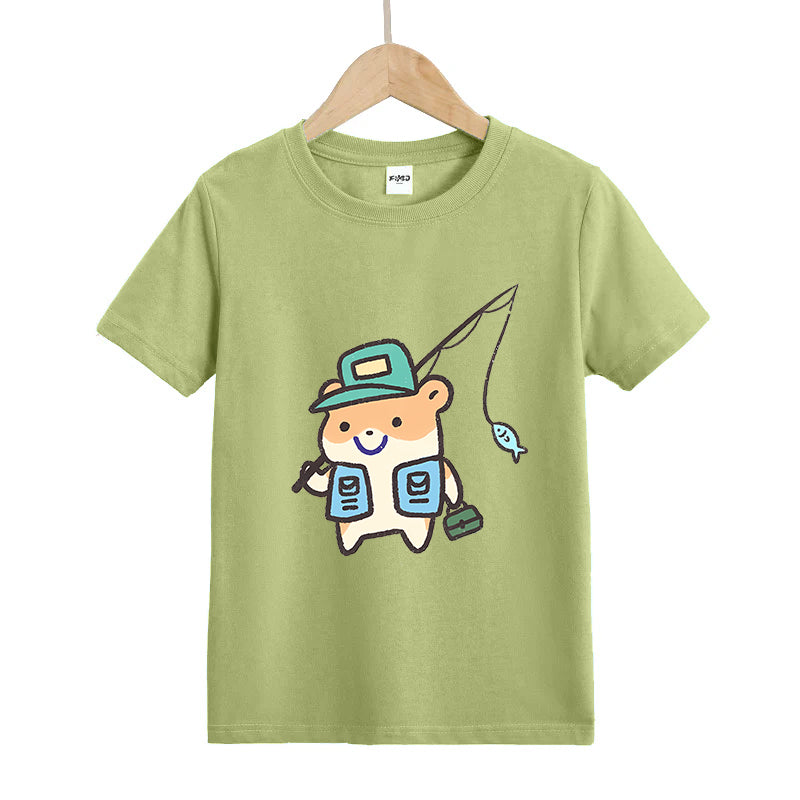 Hamster Fishing Kids T-Shirt