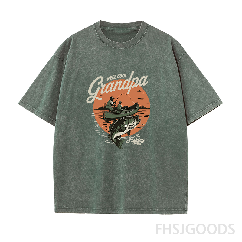 Reel Cool Grandpa Unisex Distressed T-Shirt