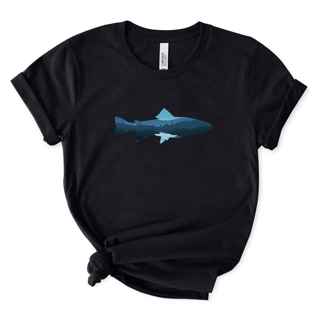 Fish Landscape Mountain and Lake T-Shirt for women