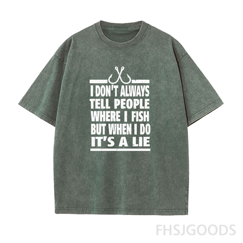 NOT TELL PEOPLE WHERE I FISH Unisex Distressed T-Shirt