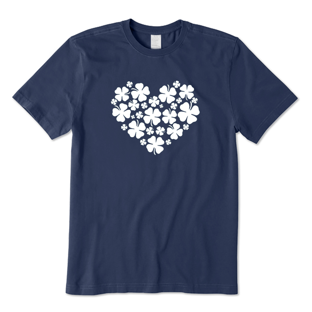 St Patrick's Day Four Leaf Clover Heart T-shirt