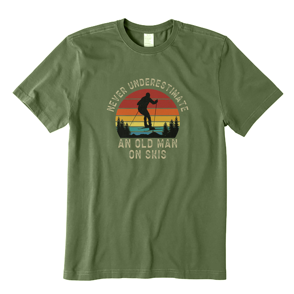 Never Underestimate An Old Man on Skis T-shirt