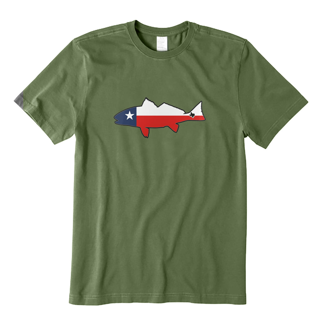Redfish Texas Flag Fishing T-Shirt