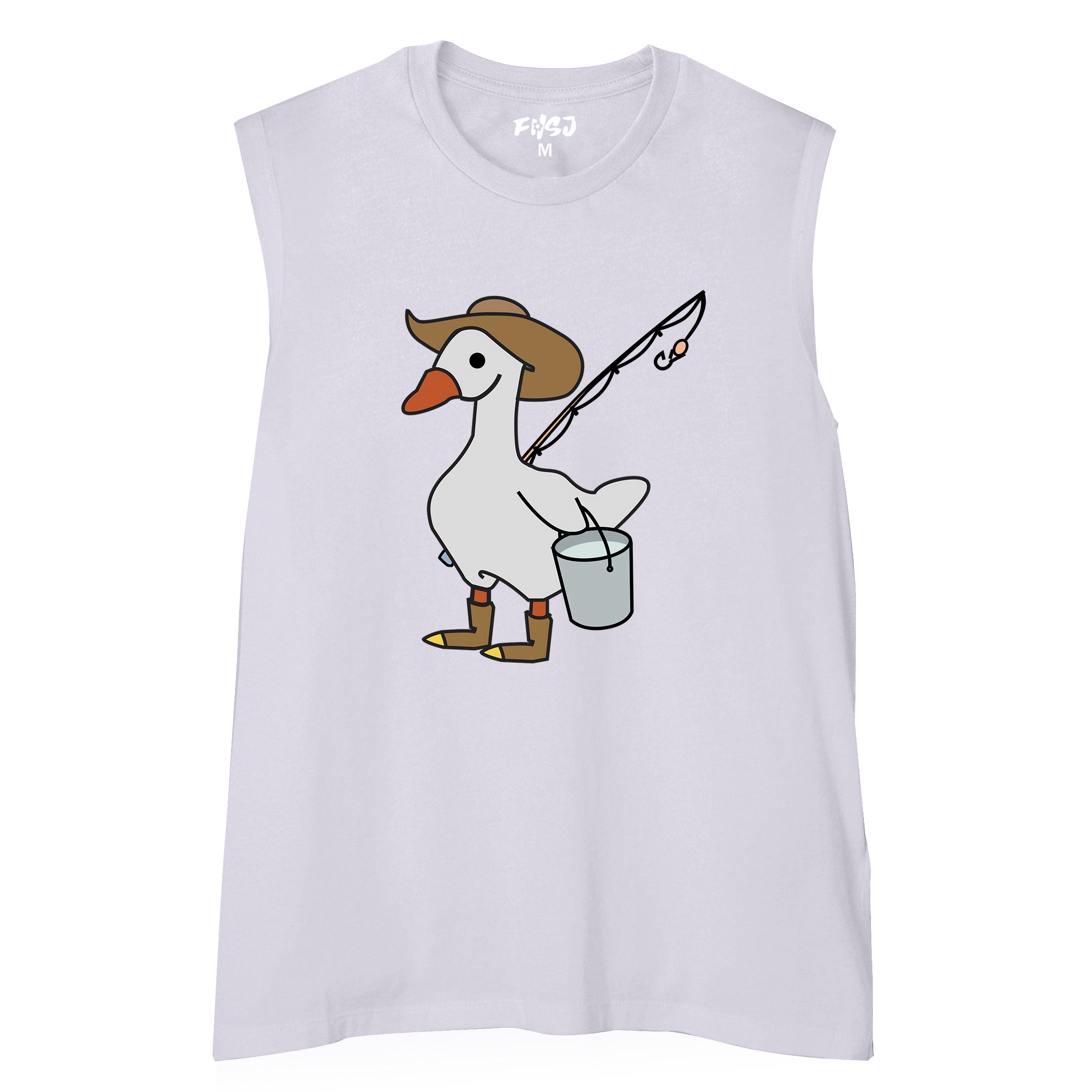 Women SILLY GOOSE GONE FISHING Tank Top