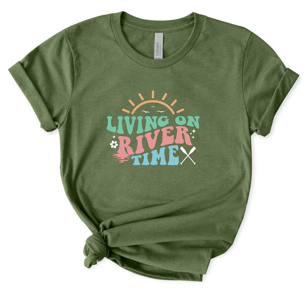 Living on River Time T-Shirt for Women