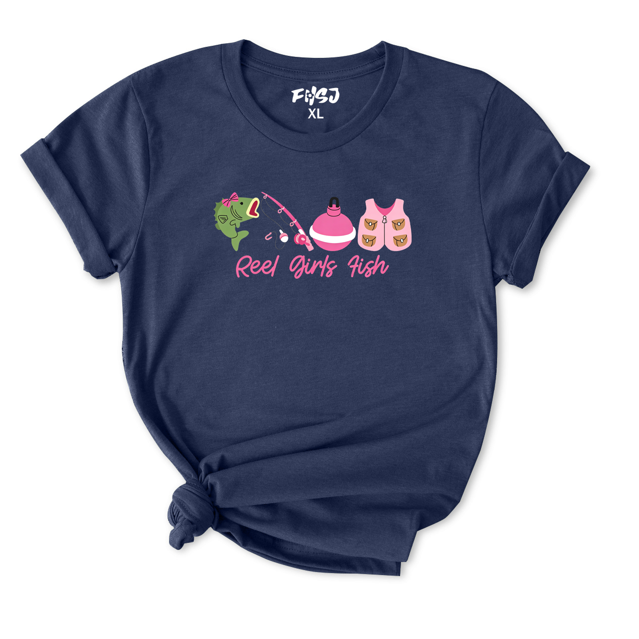 Cute Reel Girls Fish T-Shirt for Women