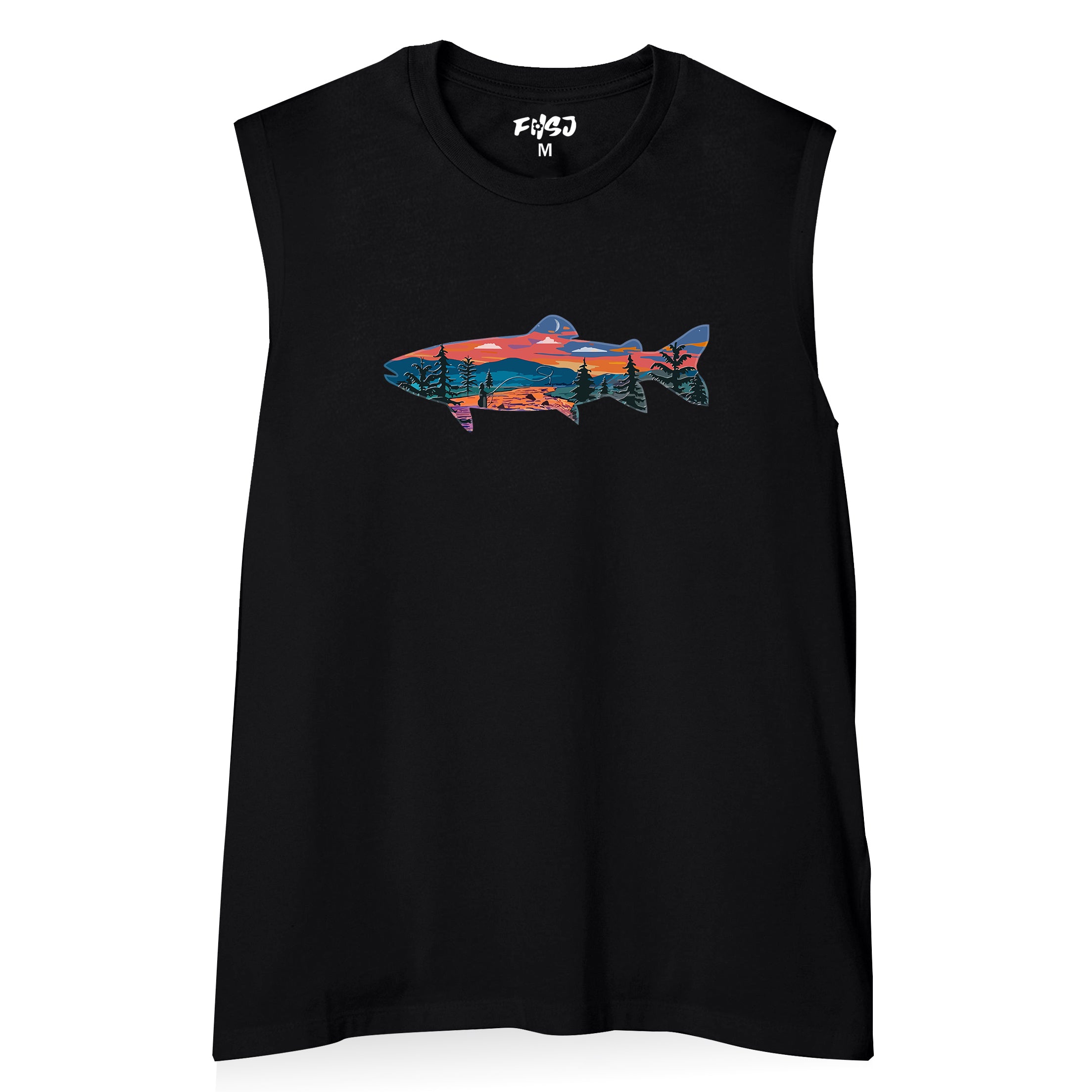 Women Trout and Landscape Tank Top