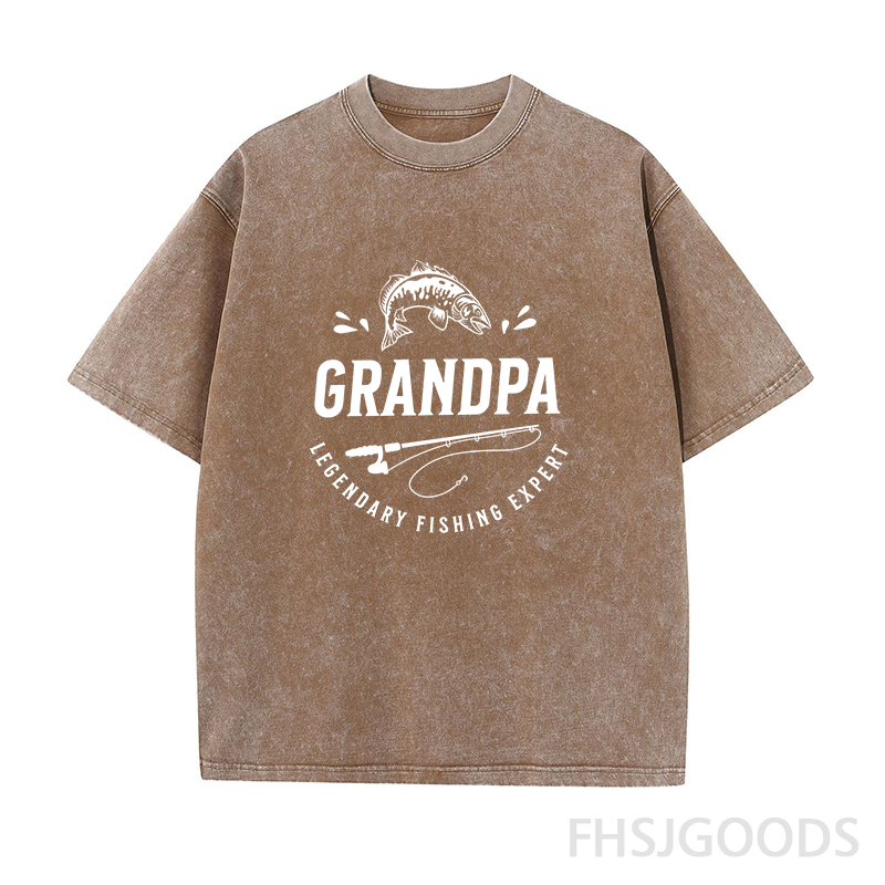 Grandpa Legendary Fishing Expert Unisex Distressed T-Shirt
