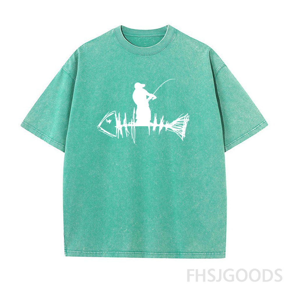 Fisherman Loves Fishing Unisex Distressed T-Shirt