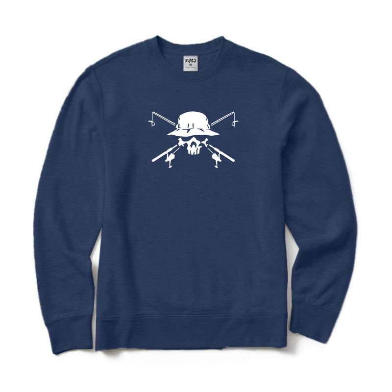 Fishing Skull and Poles Crewneck Sweatshirt