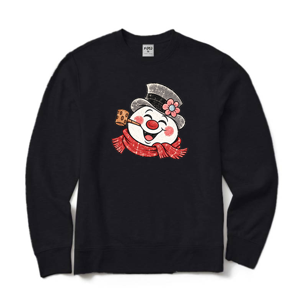 Retro Happy Snowman Christmas Crewneck Sweatshirt