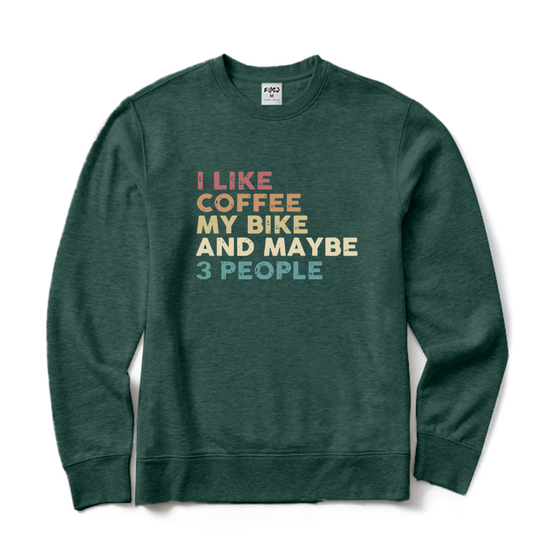 I Like Coffee and My Bike Crewneck Sweatshirt