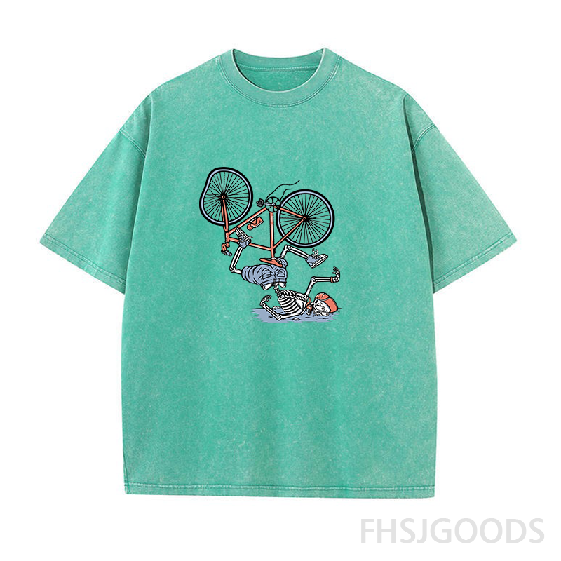 Skeleton Bike Unisex Distressed T-Shirt