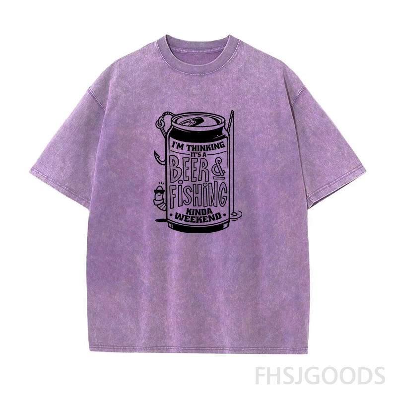 Beer and Fishing Unisex Distressed T-Shirt