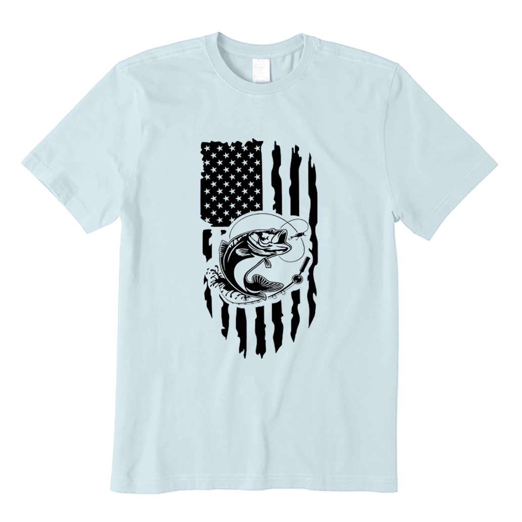 American Flag Bass Fishing T-shirt
