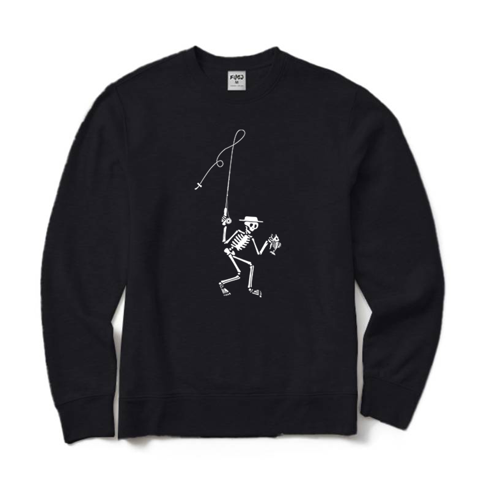 FLY FISHING SKELETON Crewneck Sweatshirt