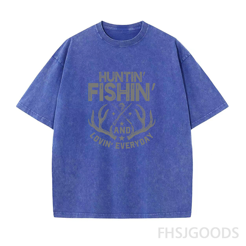 Huntin' and Fishing and Lovin' Everyday Unisex Distressed T-Shirt