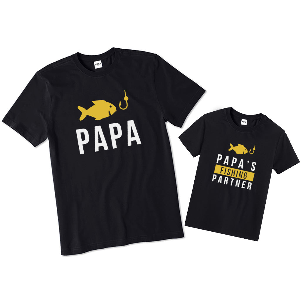 Papa and His Fishing Partner Matching T-shirts