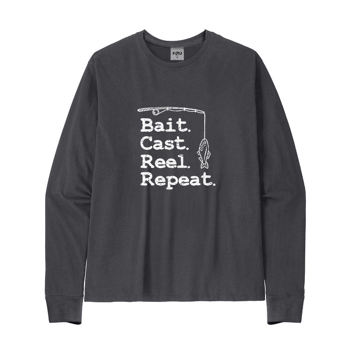 BAIT CAST REEL REPEAT FISHING Long Sleeve T-Shirt