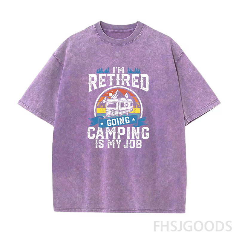 Retired Camping Unisex Distressed T-Shirt