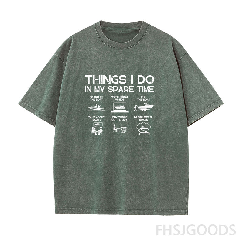 Funny Boat Unisex Distressed T-Shirt